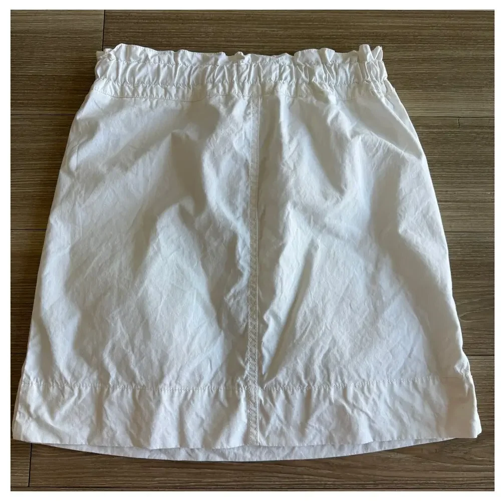 Anthropologie White Cargo Utility Mini Skirt Women Size 4 Cotton